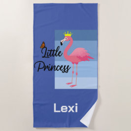 Little Princess Pink Flamingo Design - Beach Towe Strandtuch