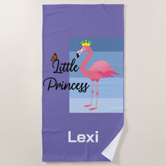 Little Princess Pink Flamingo Design - Beach Towe Strandtuch (Vorderseite)