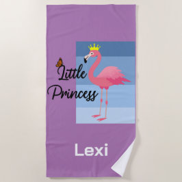 Little Princess Pink Flamingo Design - Beach Towe Strandtuch
