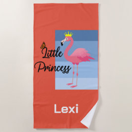 Little Princess Pink Flamingo Design - Beach Towe Strandtuch