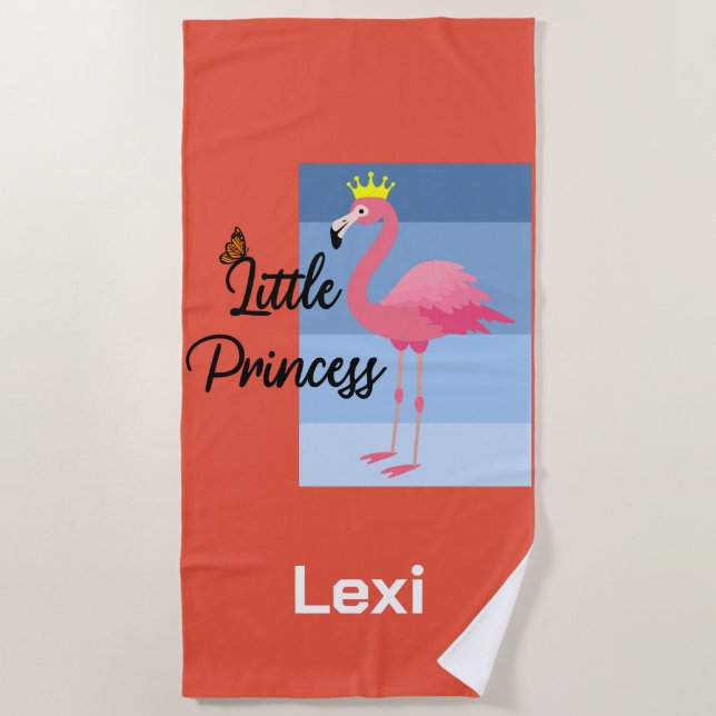 Little Princess Pink Flamingo Design - Beach Towe Strandtuch (Vorderseite)
