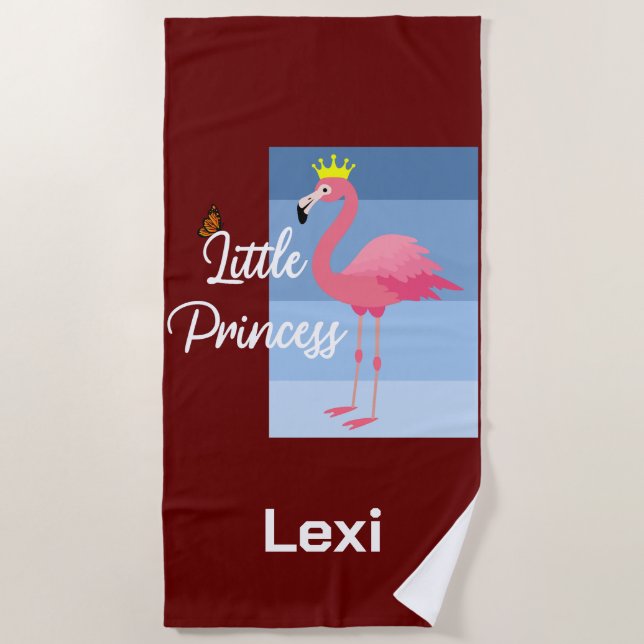 Little Princess Pink Flamingo Design - Beach Towe Strandtuch (Vorderseite)