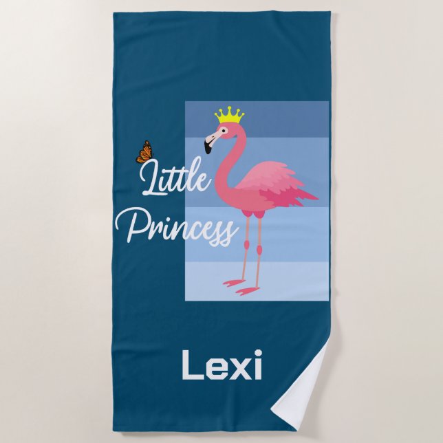 Little Princess Pink Flamingo Design - Beach Towe Strandtuch (Vorderseite)
