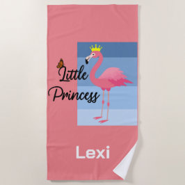 Little Princess Pink Flamingo Design - Beach Towe Strandtuch