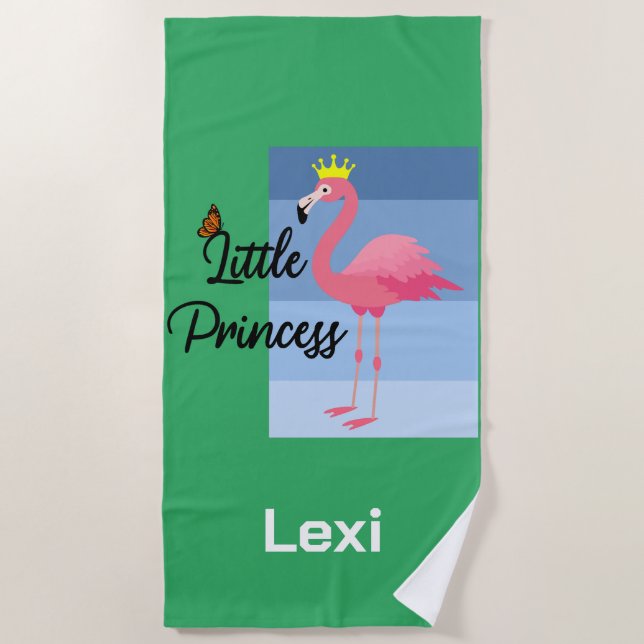 Little Princess Pink Flamingo Design - Beach Towe Strandtuch (Vorderseite)