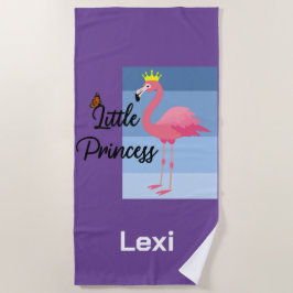 Little Princess Pink Flamingo Design - Beach Towe Strandtuch