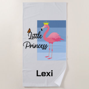 Little Princess Pink Flamingo Design - Beach Towe Strandtuch
