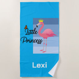 Little Princess Pink Flamingo Design - Beach Towe Strandtuch
