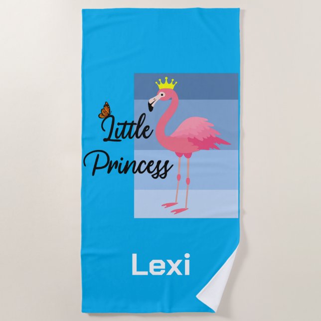 Little Princess Pink Flamingo Design - Beach Towe Strandtuch (Vorderseite)