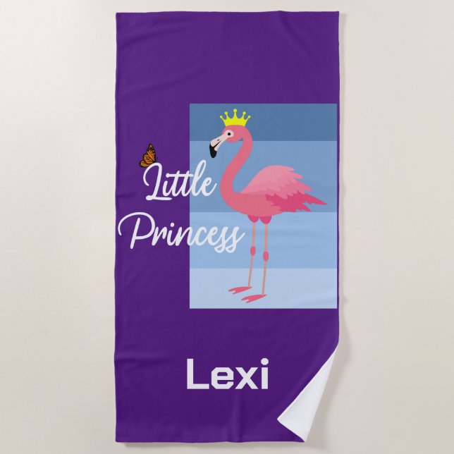 Little Princess Pink Flamingo Design - Beach Towe Strandtuch (Vorderseite)