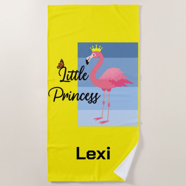 Little Princess Pink Flamingo Design - Beach Towe Strandtuch (Vorderseite)