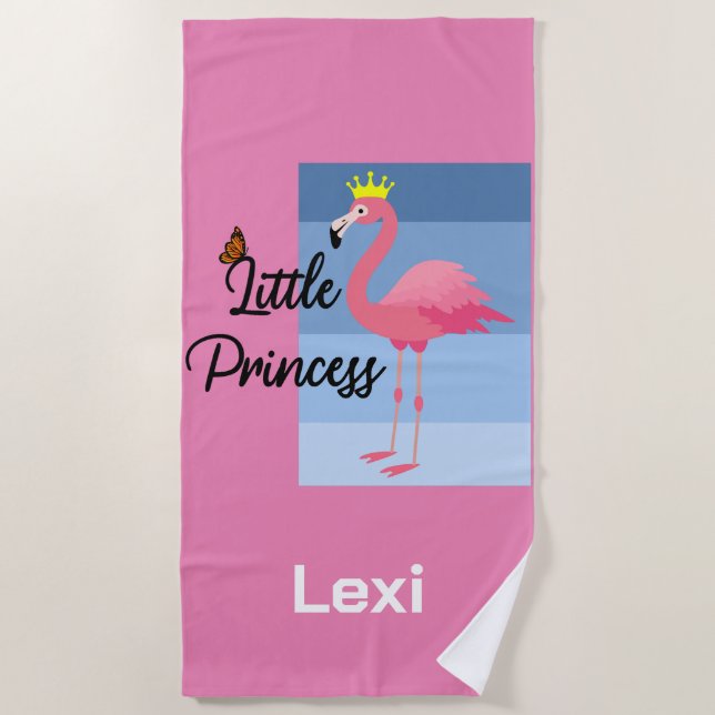 Little Princess Pink Flamingo Design - Beach Towe Strandtuch (Vorderseite)