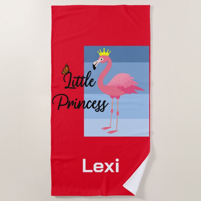 Little Princess Pink Flamingo Design - Beach Towe Strandtuch (Vorderseite)