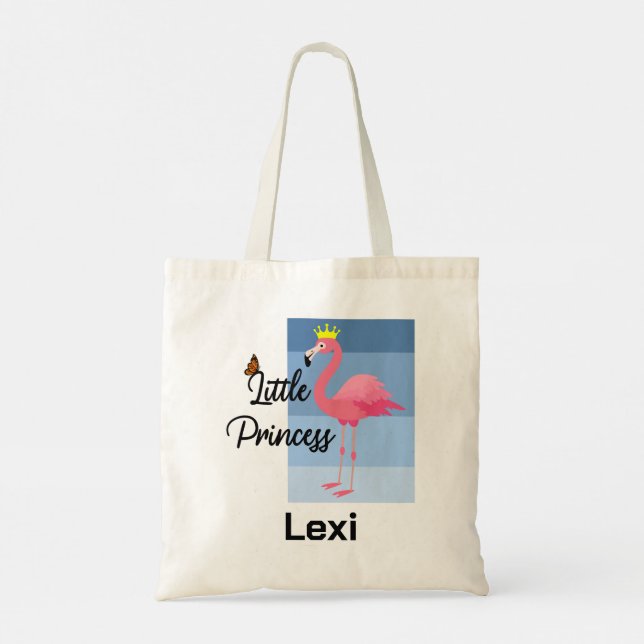 Little Princess Pink Flamingo Design - Budget Tasc Tragetasche (Rückseite)