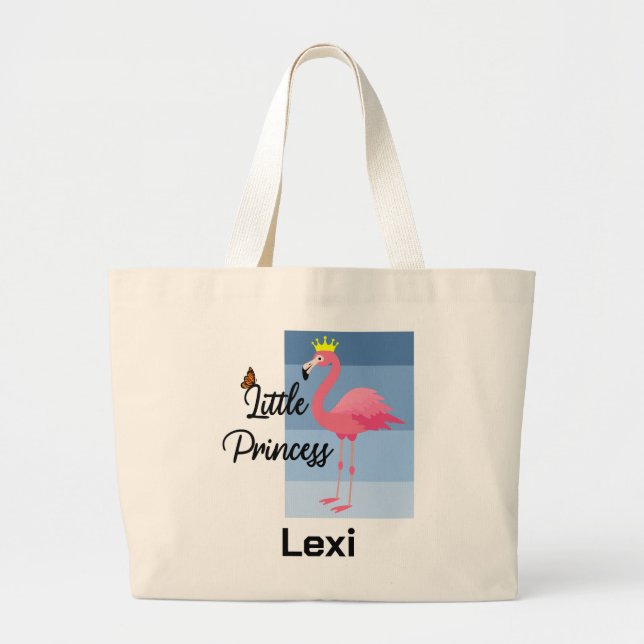 Little Princess Pink Flamingo Design - Jumbo Tasch Jumbo Stoffbeutel (Vorne)