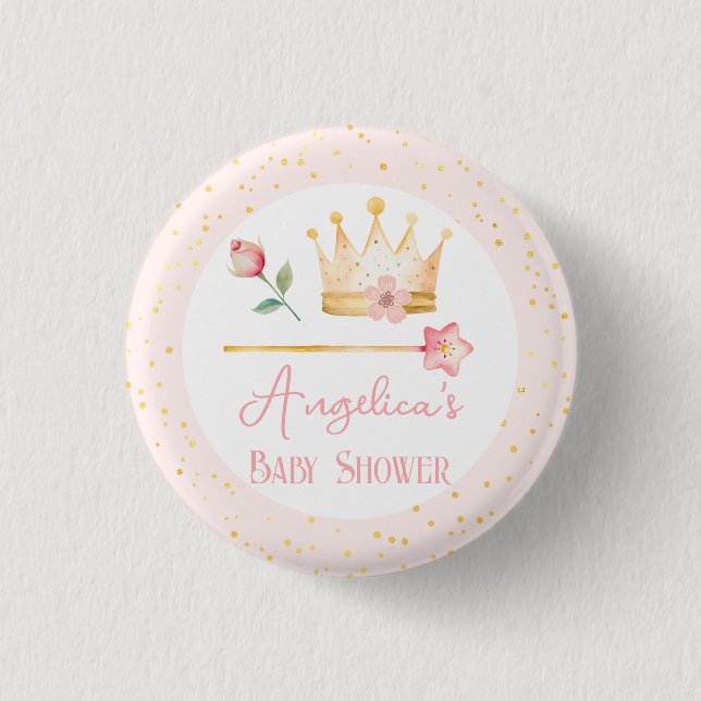 Little Princess Pink Royal Baby Dusche Button (Vorderseite)