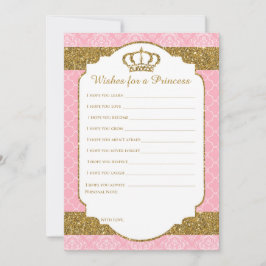 Little Princess Royal Pink & Gold Wünsche für Baby Hinweiskarte