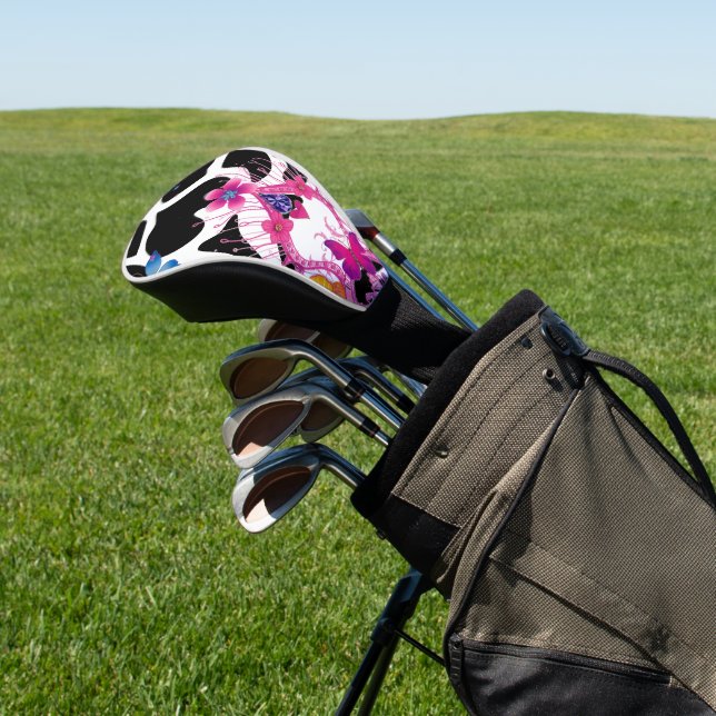 Little Princess Schwarz & Weiß schöne Schmetterlin Golf Headcover (In SItu)