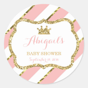 Little Princess Sticker, Rosa, Imitat Glitzer Runder Aufkleber