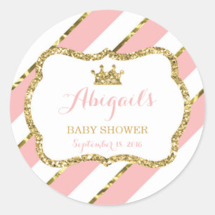 Little Princess Sticker, Rosa, Imitat Glitzer Runder Aufkleber