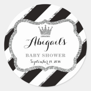 Little Princess Sticker, Schwarz, Imitate Glitzer Runder Aufkleber