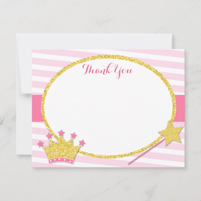 Little Princess Thank You Notes Cartes (Devant)