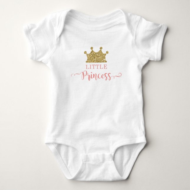 Little Princess Tutu Bodysuit, Pink und Gold Baby Strampler (Vorderseite)