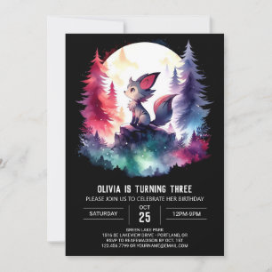 Little Printable Wolf Birthday Einladung