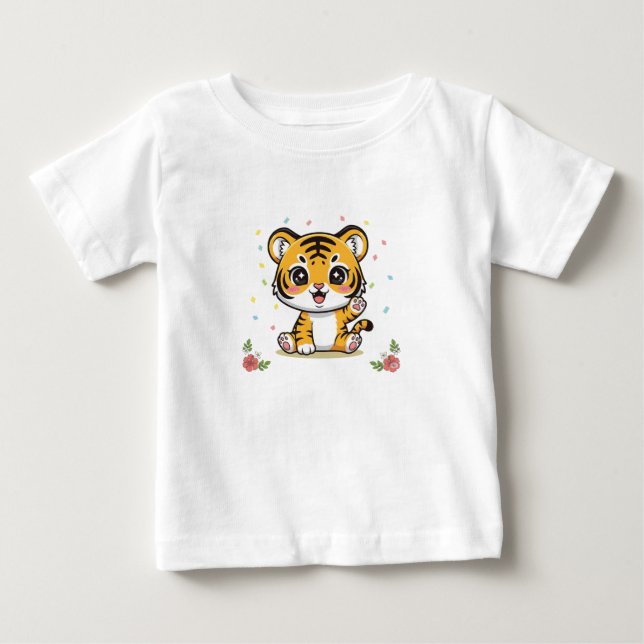 Little Puli | Niedlich Tiger Cub Baby T-shirt (Vorderseite)