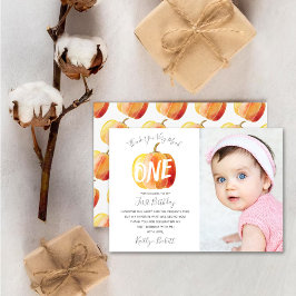 Little Pumpkin 1. Geburtstag Foto Dankeskarte