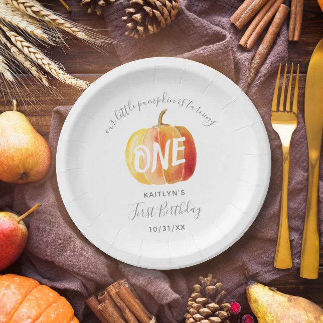 Little Pumpkin 1. Geburtstag Pappteller (Von Creator hochgeladen)