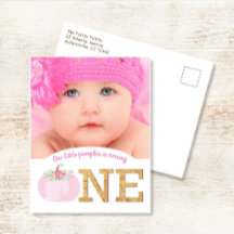 Little Pumpkin 1st Birthday Girl Einladung
