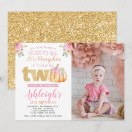 Little Pumpkin 2. Geburtstag Einladung mit Foto