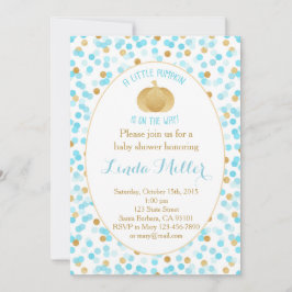 Little Pumpkin auf dem Weg Einladung Blue Gold