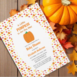 Little Pumpkin Autumn Leaves Baby Dusche Einladung