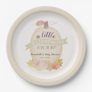 Little Pumpkin Baby Beige Babydusche Papierplatte Pappteller
