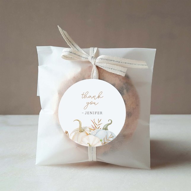 Little Pumpkin Baby Dusche Danke Leckerei Labels Runder Aufkleber (Von Creator hochgeladen)