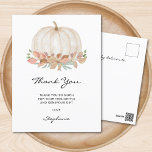 Little Pumpkin Baby Dusche Danke Postkarte<br><div class="desc">Diese stilvolle Herbstbaby-Dusche dank der Postcard verfügt über einen Aquarellkürbis und ein fallendes Laub. Ideal für einen Herbstjungen,  ein Mädchen oder eine geschlechtsneutrale Babydusche. Einfach anpassbar. Weil wir unsere Kunstwerke erstellen,  werden Sie dieses exakte Bild von anderen Designern nicht finden. Original Wasserfarbe © Michele Davies.</div>