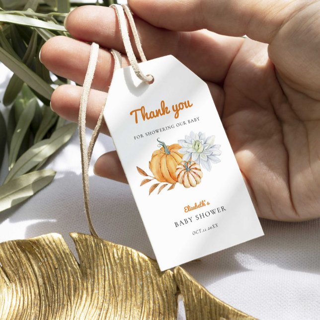 Little Pumpkin Baby Dusche Elegant Simple Modern I Geschenkanhänger (Von Creator hochgeladen)