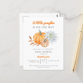 Little Pumpkin Baby Dusche Elegant Simple Modern I Postkarte