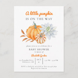 Little Pumpkin Baby Dusche Elegant Simple Modern I Postkarte