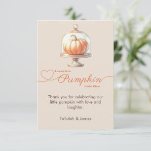 Little Pumpkin Baby Dusche - Herbstschick Dankeskarte