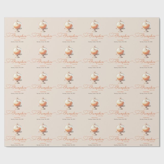 Little Pumpkin Baby Dusche - Herbstschick Geschenkpapier (Flach)