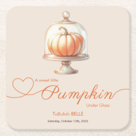 Little Pumpkin Baby Dusche - Herbstschick Rechteckiger Pappuntersetzer