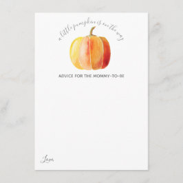 Little Pumpkin Baby Dusche Hinweiskarte