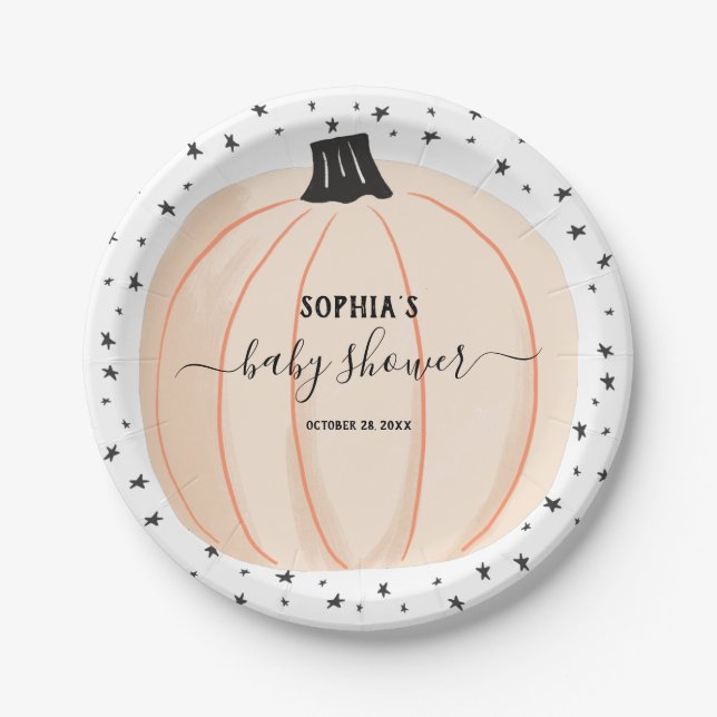Little Pumpkin Baby Dusche Pappteller (Vorderseite)