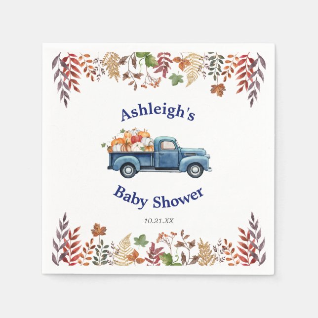 Little Pumpkin Baby Dusche Personalisiert Napkins Serviette (Vorderseite)