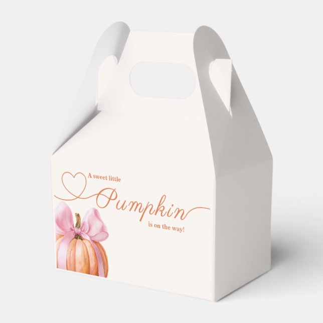 Little Pumpkin Baby Dusche - Pink Bow Fall Geschenkschachtel (Vorderseite)