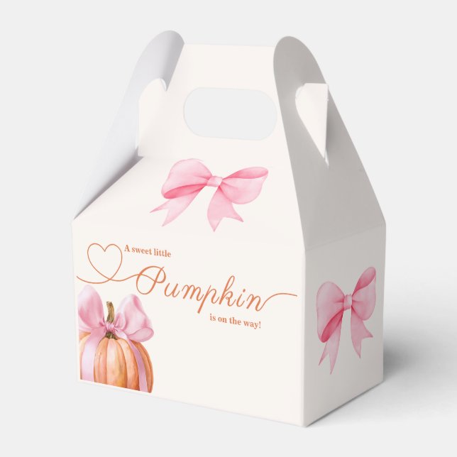 Little Pumpkin Baby Dusche - Pink Bow Fall Geschenkschachtel (Vorderseite)