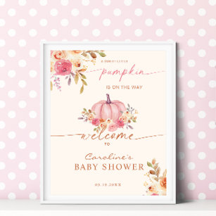 Little Pumpkin Baby Dusche Pink Girl Willkommen Poster